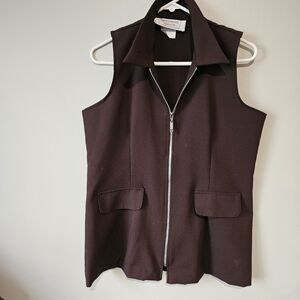 Brown Collared Vest